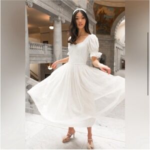 Ivy City Ballerina Midi Dress In White XL Tulle Balletcore Coquette Modest Event